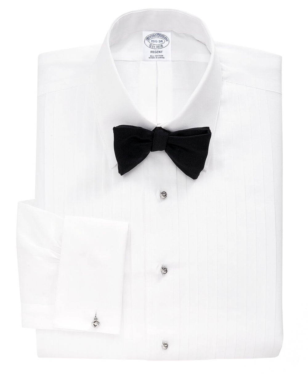 Regent Fit Ten-Pleat Tennis Collar Tuxedo Shirt