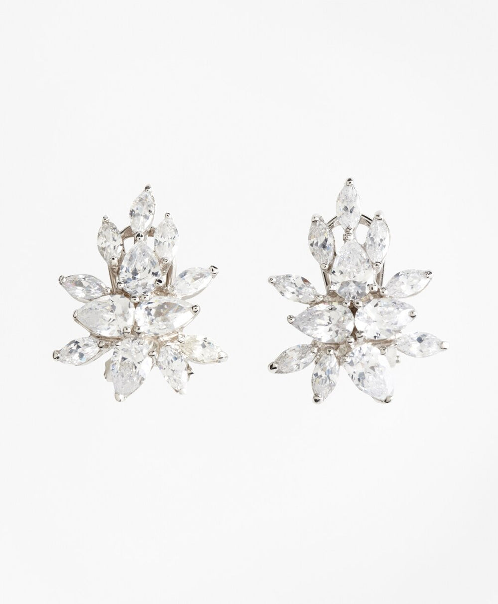 Marquis-Cut Cluster Stud Earrings