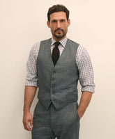 Archive Pinstripe Vest in Wool Flannel