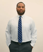 Big & Tall Stretch Cotton Broadcloth Non-Iron Ainsley Collar Grid Dress Shirt