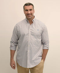 Checked Shirt Big & Tall Stretch Cotton Non-Iron Oxford Polo Button Down Collar