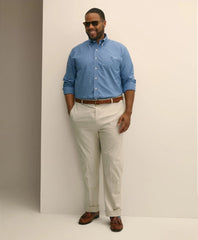 Gingham Shirt Big & Tall Stretch Cotton Non-Iron Oxford Polo Button Down Collar
