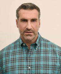 Big & Tall Stretch Cotton Non-Iron Twill Polo Button Down Collar Tartan Shirt