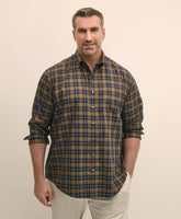Plaid Sport Shirt Big & Tall Stretch Supima® Cotton Non-Iron Twill Polo Button Down