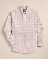 Big & Tall Stretch Supima® Cotton Non-Iron Twill Polo Button Down Tattersall Sport Shirt