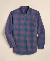 Windowpane Sport Shirt Big & Tall Stretch Supima® Cotton Non-Iron Twill Polo Button Down