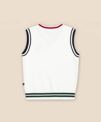 Boys Cotton Jacquard Varsity Sweater Vest