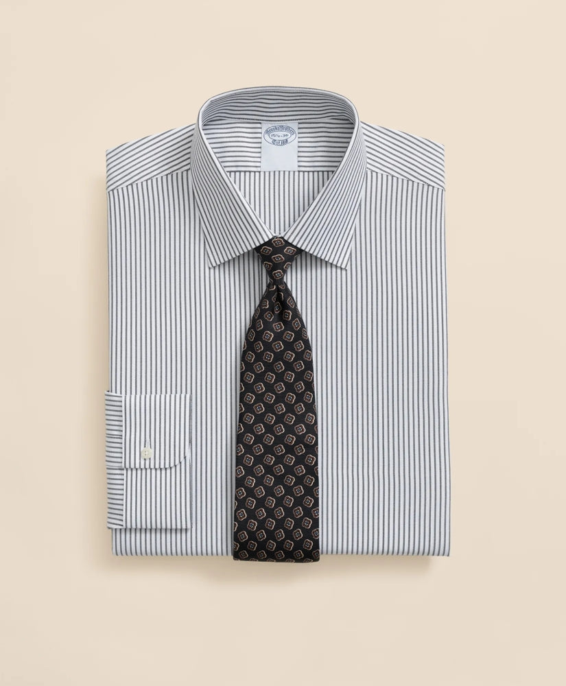 Brooks Brothers Explorer Collection Non-Iron Twill Ainsley Collar Striped Dress Shirt