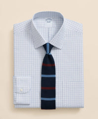 Dress Shirt Brooks Brothers Explorer Collection Non-Iron Twill Ainsley Collar Windowpane