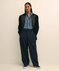 Brooks Brothers X Engineered Garments Cotton Chambray Wing Collar Oversized Dress Shirt