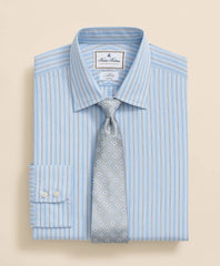 Brooks Brothers x Thomas Mason® Cotton Poplin Ainsley Collar Multi Stripe Dress Shirt