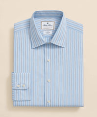 Brooks Brothers x Thomas Mason® Cotton Poplin Ainsley Collar Multi Stripe Dress Shirt