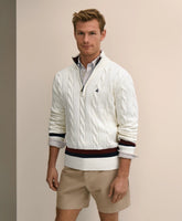 Cable Knit Tennis Quarter-Zip Sweater in Supima® Cotton