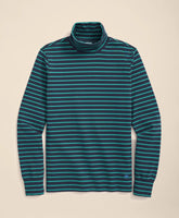 Cotton Blend Striped Turtleneck