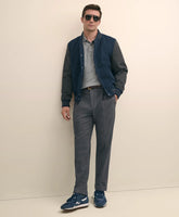 Cotton Pleated Side-Tab Checked Chino