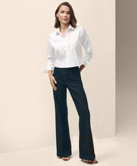 Cropped Shirt in Stretch Supima® Cotton