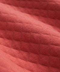 Diamond-Quilted Quarter-Zip in Cotton Blend