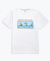 Boat-Print Cotton Jersey T-Shirt