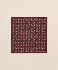 Duck Motif Silk Pocket Square