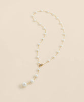 Faux Pearl & Gold-Toned Y-Neck Necklace