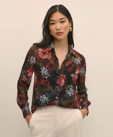 Floral Print Sheer Blouse with Camisole