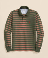 Golden Fleece® Stretch Supima® Long-Sleeve Striped Polo Shirt