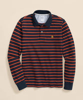 Golden Fleece® Stretch Supima® Long-Sleeve Striped Polo Shirt
