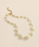 Gold-Toned Faux-Pearl-Sphere Necklace