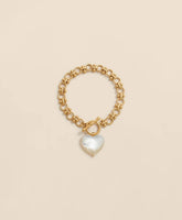 Gold-Toned Mother-of-Pearl Heart Bracelet