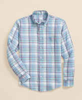 Plaid Shirt Irish Linen Polo Button Down Collar