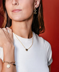 Loni Paul Asymmetrical Labradorite Bar Necklace in 14K Plated Gold