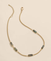 Loni Paul Labradorite Baguette Short Necklace in 14K Plated Gold