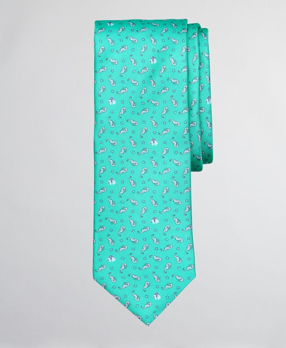 Seahorse Print Tie
