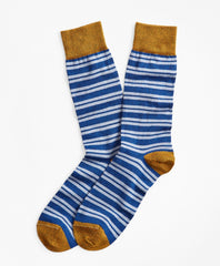 Heathered Double-Stripe Crew Socks