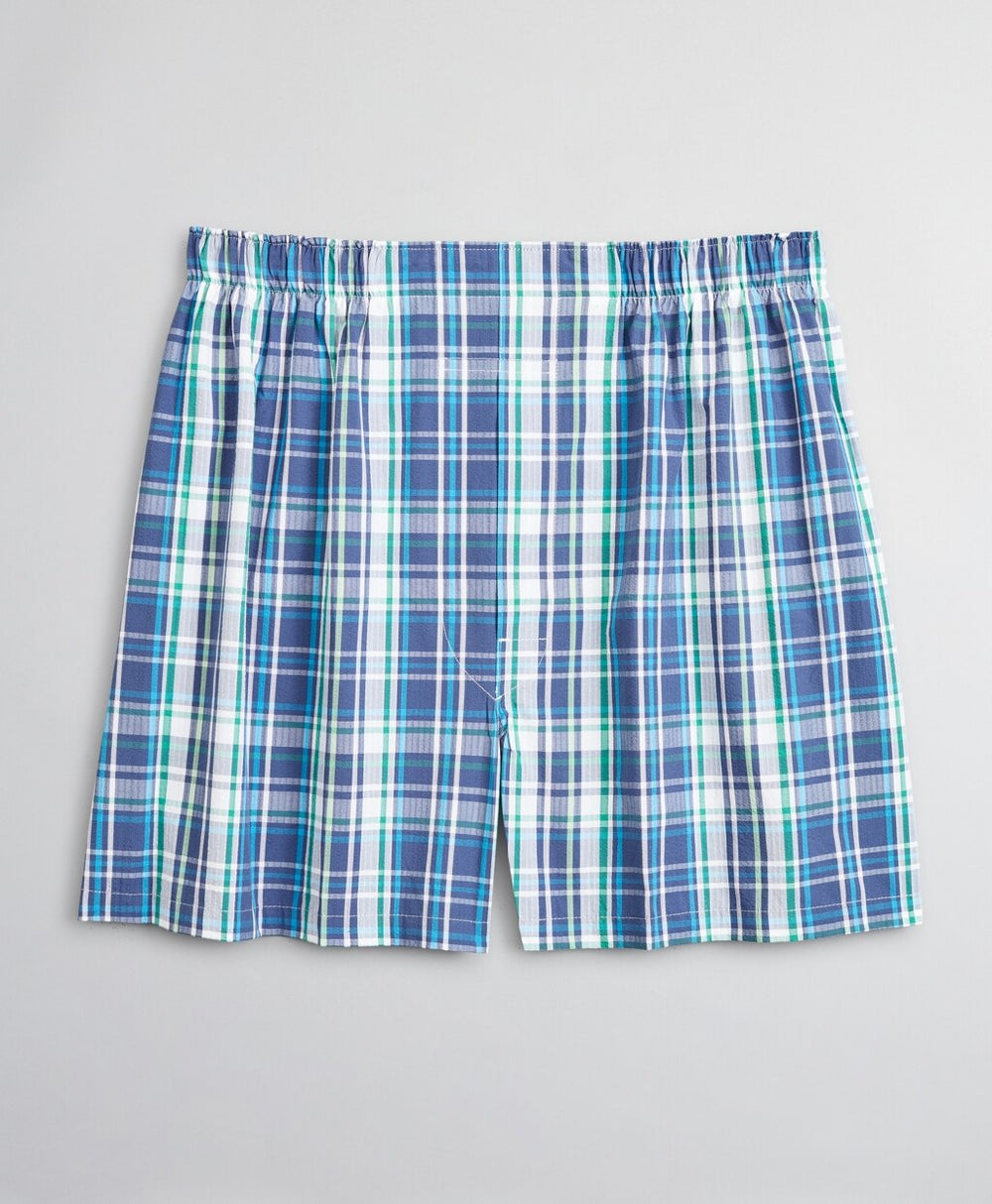 Traditional Fit Seersucker Large Plaid Boxers