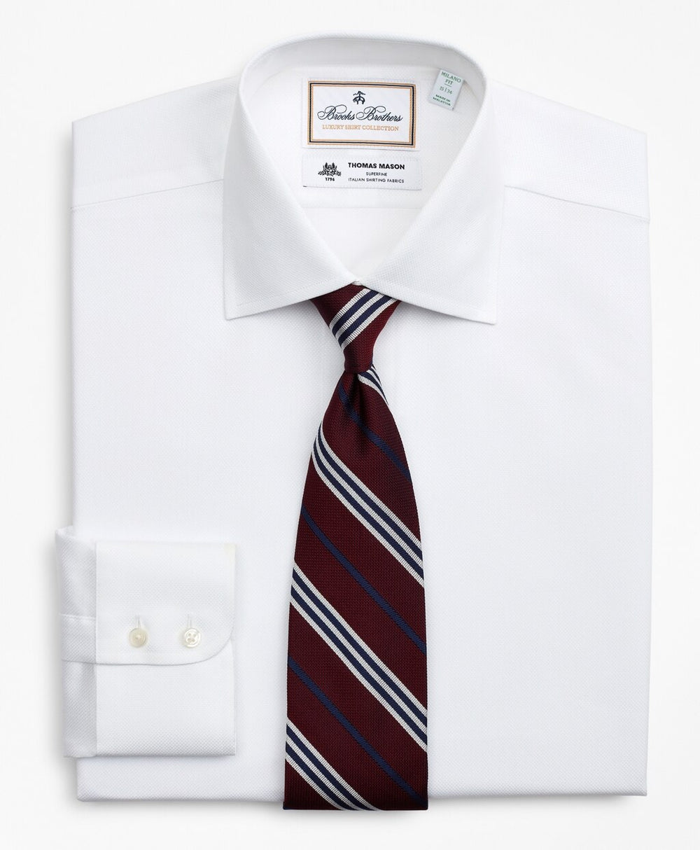 Luxury Collection Milano Slim-Fit Dress Shirt, Franklin Spread Collar Pique