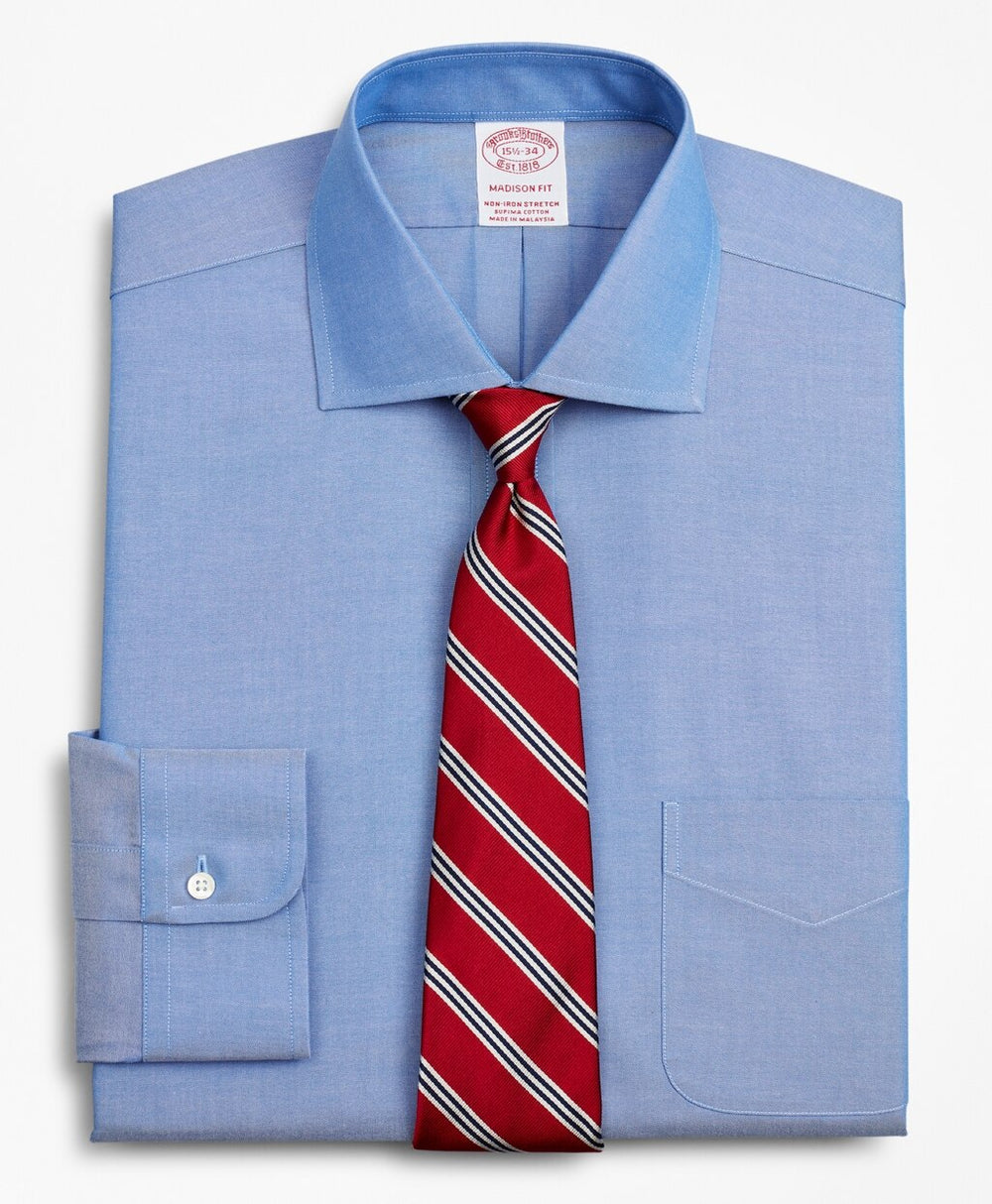 Stretch Madison Classic-Fit Dress Shirt, Non-Iron Pinpoint English Collar