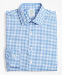 Stretch Milano Slim-Fit Dress Shirt, Non-Iron Poplin Ainsley Collar Gingham
