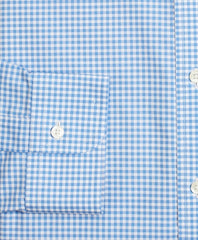 Stretch Milano Slim-Fit Dress Shirt, Non-Iron Poplin English Collar Gingham
