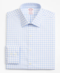 Stretch Madison Classic-Fit Dress Shirt, Non-Iron Twill Ainsley Collar Grid Check