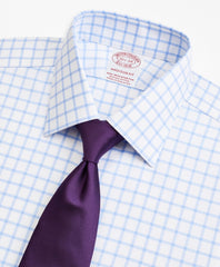 Stretch Madison Classic-Fit Dress Shirt, Non-Iron Twill Ainsley Collar French Cuff Grid Check
