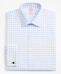 Stretch Madison Classic-Fit Dress Shirt, Non-Iron Twill Ainsley Collar French Cuff Grid Check