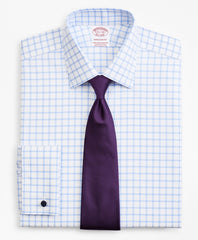 Stretch Madison Classic-Fit Dress Shirt, Non-Iron Twill Ainsley Collar French Cuff Grid Check