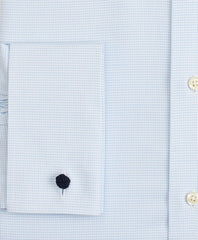 Stretch Madison Classic-Fit Dress Shirt, Non-Iron Twill English Collar French Cuff Micro-Check