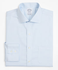 Stretch Regent Fitted Dress Shirt, Non-Iron Twill English Collar Micro-Check