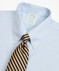 Stretch Milano Slim-Fit Dress Shirt, Non-Iron Twill Button-Down Collar Micro-Check