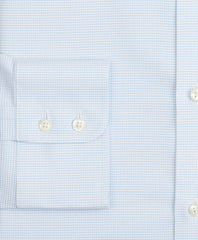 Stretch Milano Slim-Fit Dress Shirt, Non-Iron Twill English Collar Micro-Check