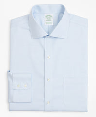 Stretch Milano Slim-Fit Dress Shirt, Non-Iron Twill English Collar Micro-Check