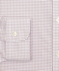 Stretch Milano Slim-Fit Dress Shirt, Non-Iron Poplin Ainsley Collar Small Grid Check