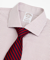 Stretch Soho Extra-Slim-Fit Dress Shirt, Non-Iron Poplin English Collar Small Grid Check